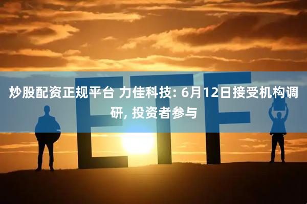 炒股配资正规平台 力佳科技: 6月12日接受机构调研, 投资者参与